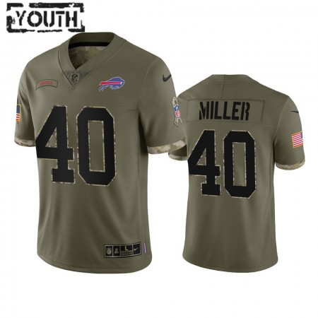 Maillot Buffalo Bills Von Miller 40 Salute To Service Olive 2022 - Enfant